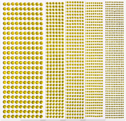 3555 Pieces Face Gem Stickers Self Adhesive Rhinestone Stickers for Crafts 3/4/5/6/8 MM Face Jewels Stickers Diamond Nail Gems Stick on for Face Eye Hair Body Makeup DIY Craft 5 Sizes-FemmiqueWomen