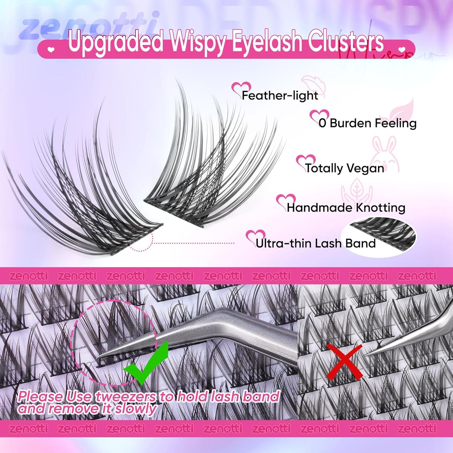 Wispy Lash Clusters Natural Eyelash Extensions Pestañas Postizas Naturales C Curly Individual Lashes 8-16mm DIY Lash Extension by zenotti-FemmiqueWomen