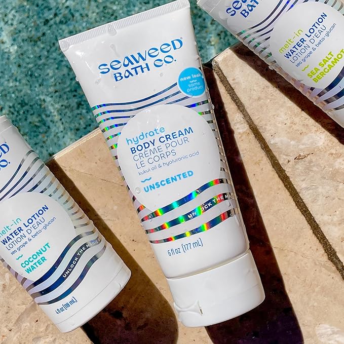 Seaweed Bath Co. Hydrate Body Cream - Unscented | Nourishing Moisturizer for Body and Hands | With Vitamin E, Hyaluronic Acid and Shea Butter For Dry Skin | 6 oz-FemmiqueWomen