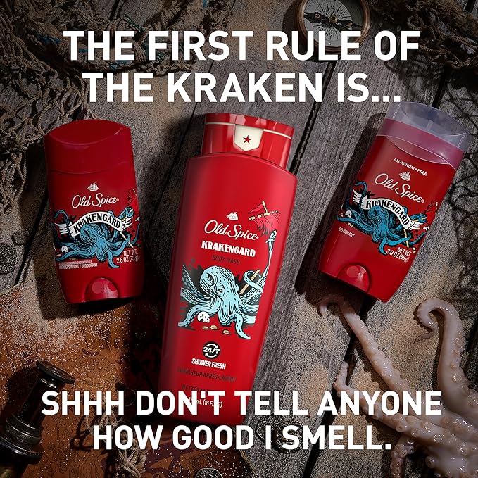 Old Spice Body Wash for Men, Krakengard, Long Lasting Lather, 24 FL OZ (Pack of 4)-FemmiqueWomen