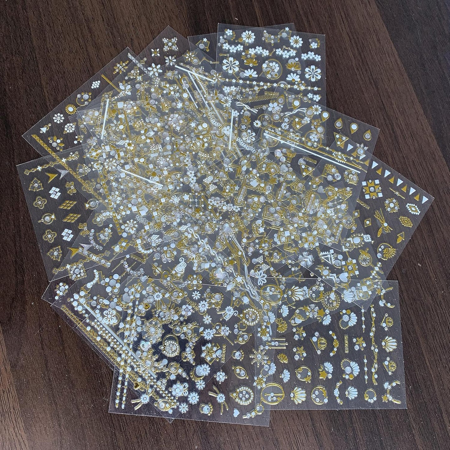 22 Sheets 3D Nail Adhesive Stickers for Women Gold Metallic Chain Line Nail Stickers Diamond Design Luxury Nail Art Decoration with with Tweezers Nail File Separators-FemmiqueWomen