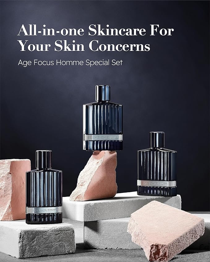 ISA KNOX Age Focus Homme (Premium Skincare Gift Set, 12.2fl oz) - Even Skin Tone & Wrinkle Care. Toner and Lightweight Moisturizer Set , Niacinamide, Adenosine | Korean Skincare,-FemmiqueWomen