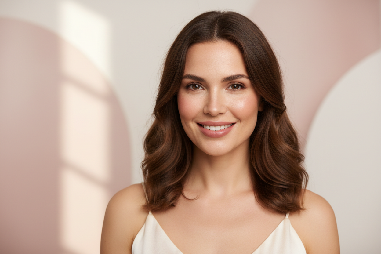 design the store to clearly reflect a women-focused personal care and beauty brand with model real image without text